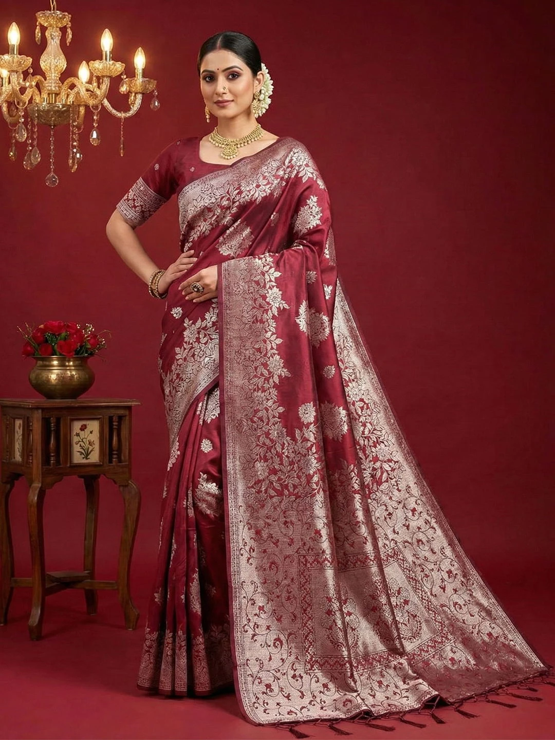 Ast Aadya Silk Vol 1 Silk Blend with Tassels Work Festive Wear Saree Collection