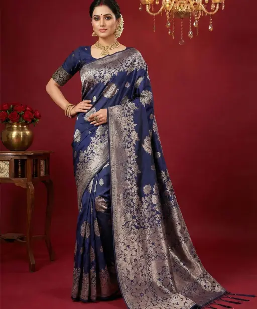 Ast Aadya Silk Vol 1 Silk Blend with Tassels Work Festive Wear Saree Collection