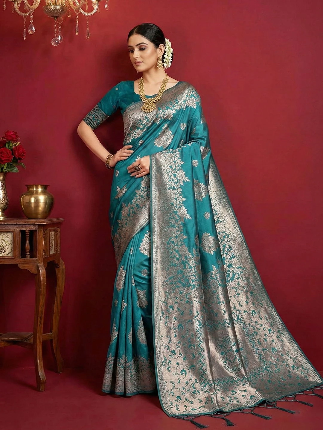 Ast Aadya Silk Vol 1 Silk Blend with Tassels Work Festive Wear Saree Collection