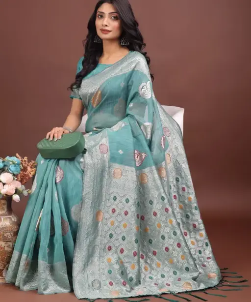 Ast Bulbul Cotton Silk with Tassels Work Saree Collection