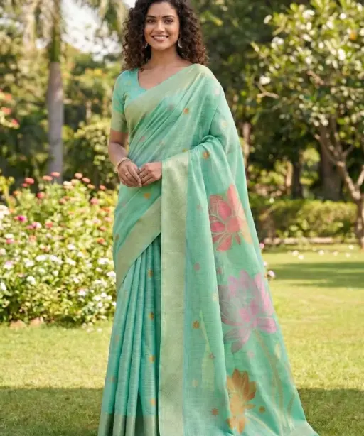 Ast Pankhudi Soft Linen Cotton Festival Saree Collection