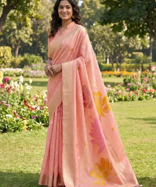 Ast Pankhudi Soft Linen Cotton Festival Saree Collection