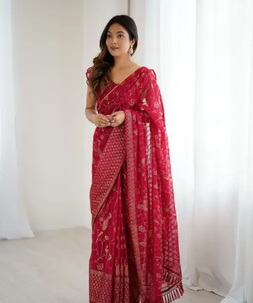 Bt 3149 Georgette Foil Printed Saree Collection