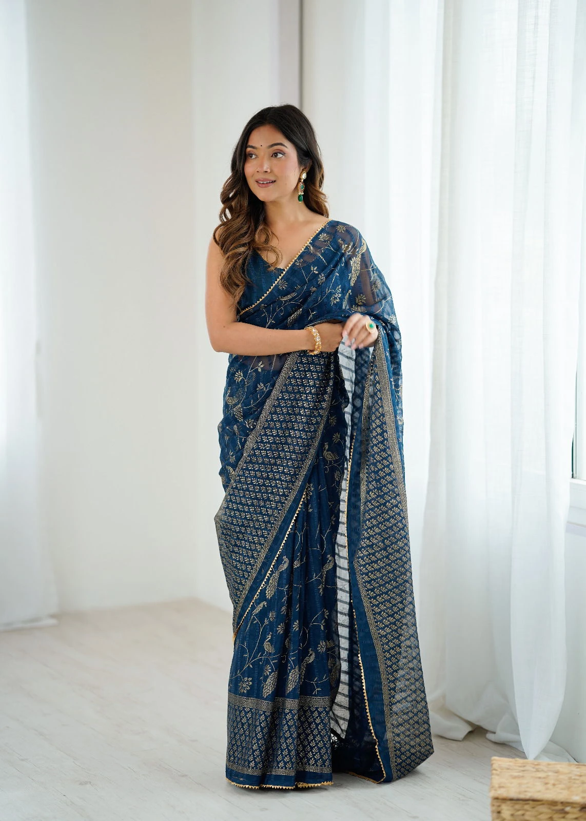Bt 3149 Georgette Foil Printed Saree Collection
