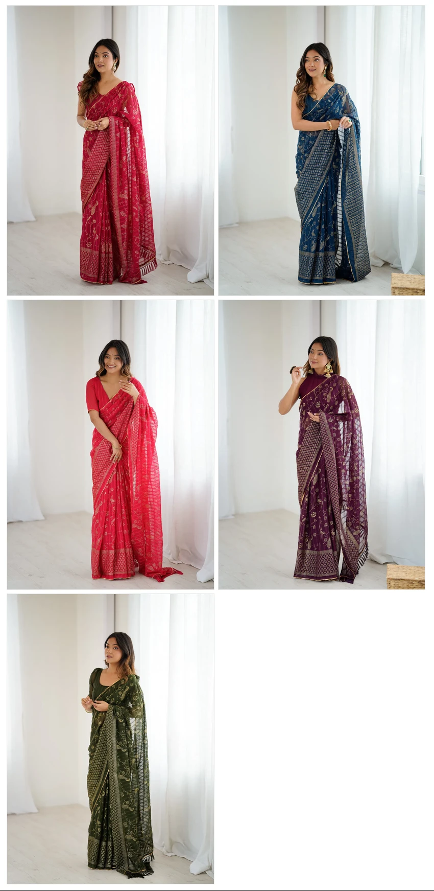 Bt 3149 Georgette Foil Printed Saree Collection