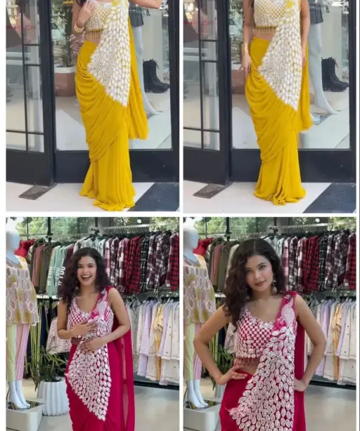 Bt 7141 Faux Georgette Ready to Wear Stylish Sareee