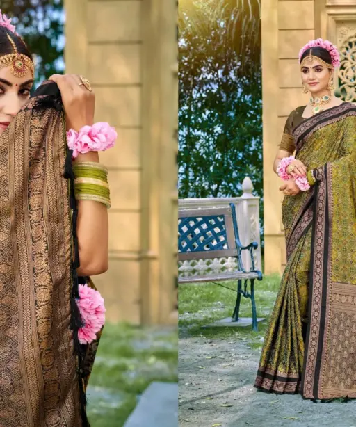 Bunawat Kantha Silk Sangam Prints Soft Silk Woven Worked Festive Saree Collection