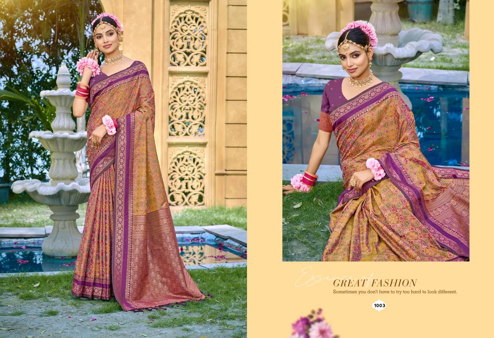 Bunawat Kantha Silk Sangam Prints Soft Silk Woven Worked Festive Saree Collection