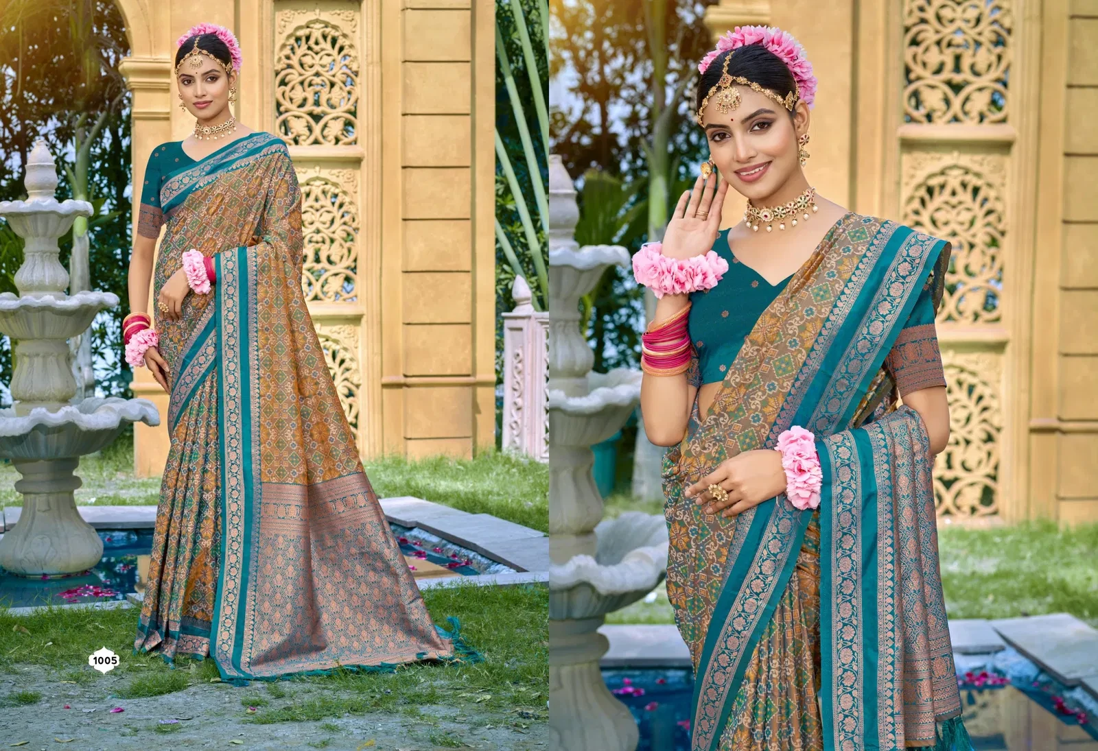 Bunawat Kantha Silk Sangam Prints Soft Silk Woven Worked Festive Saree Collection