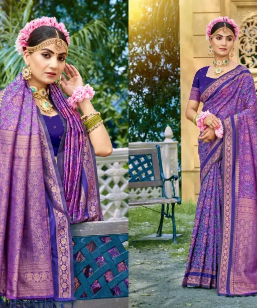 Bunawat Kantha Silk Sangam Prints Soft Silk Woven Worked Festive Saree Collection