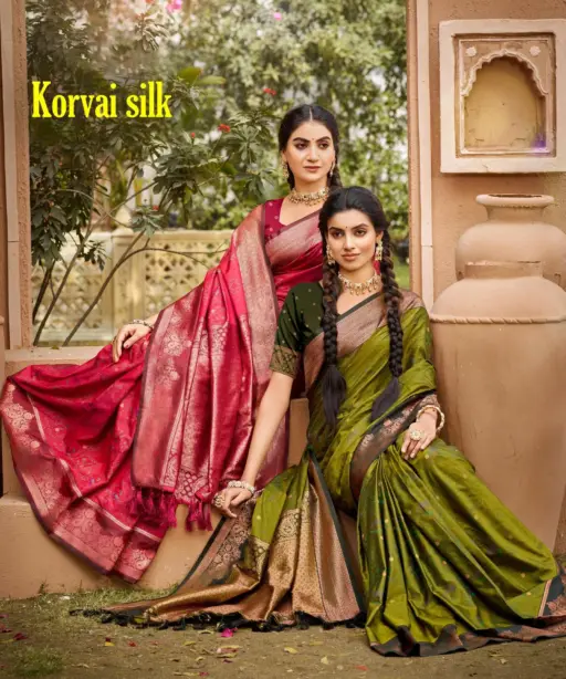 Bunawat Korvai Silk Soft Silk Zari Weaving Wedding Wear Saree Collection