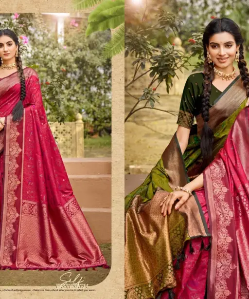 Bunawat Korvai Silk Soft Silk Zari Weaving Wedding Wear Saree Collection