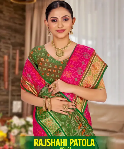 Bunawat Rajshahi Patola 1 Sangam Printed Traditional Silk Sarees