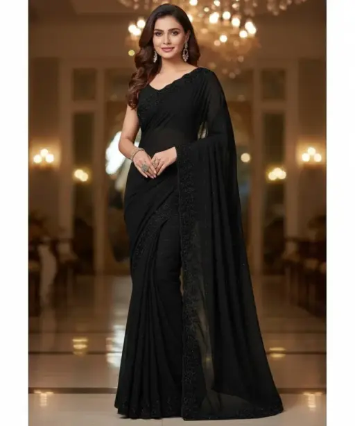 Ds 730 Black Beeds Grand Party Wear Saree Collection