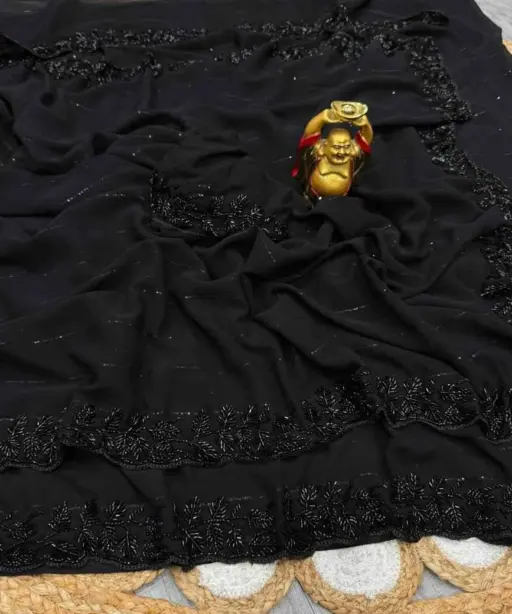 Ds 730 Black Beeds Grand Party Wear Saree Collection