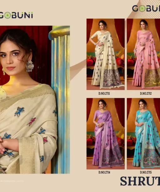 Gobuni Shruti Vol 2 Modal Katha Work with Mina Saree Collection