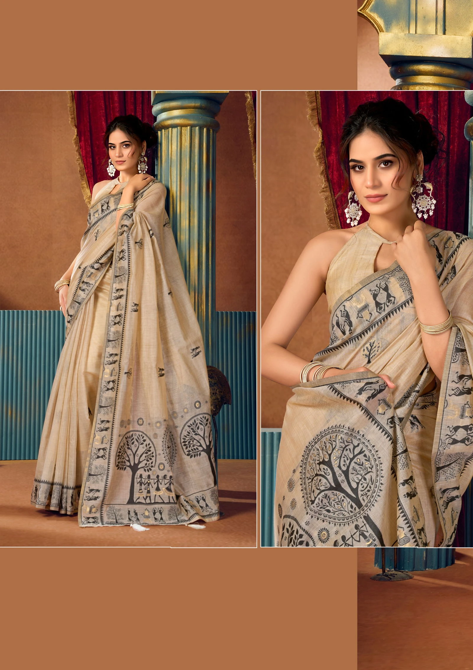 Gobuni Sowmya Vol 2 Modal Worli Work Festival Wear Saree Collection