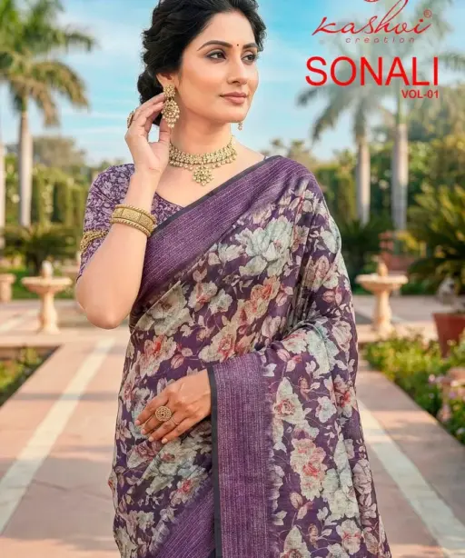 Kashvi Sonali Vol 1 Black Vichitra Casual Wear Saree Collection