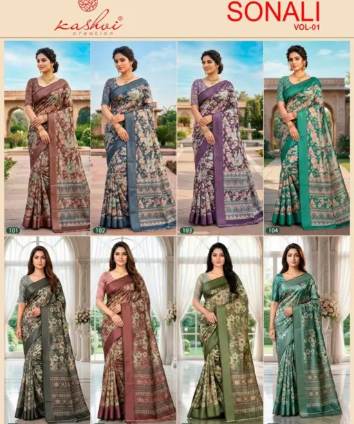 Kashvi Sonali Vol 1 Black Vichitra Casual Wear Saree Collection