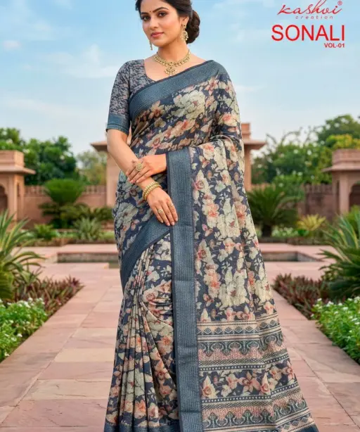 Kashvi Sonali Vol 1 Black Vichitra Casual Wear Saree Collection