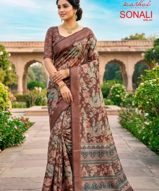 Kashvi Sonali Vol 1 Black Vichitra Casual Wear Saree Collection