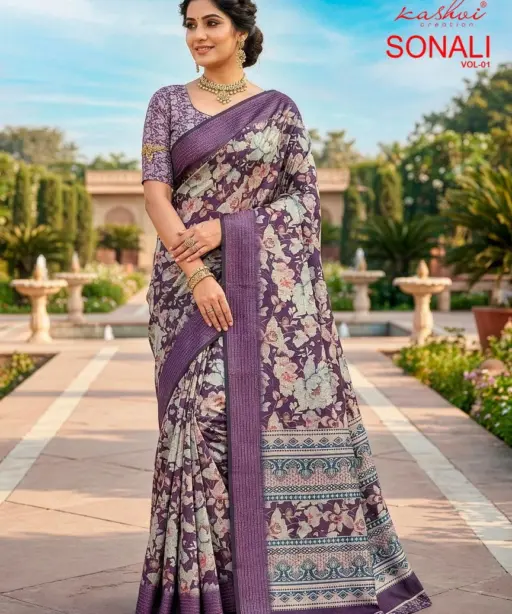 Kashvi Sonali Vol 1 Black Vichitra Casual Wear Saree Collection