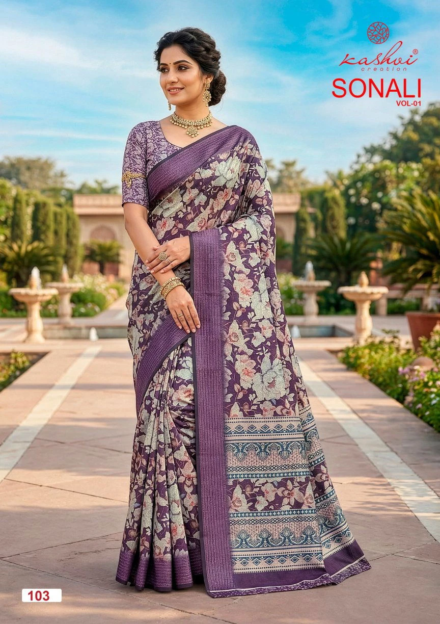 Kashvi Sonali Vol 1 Black Vichitra Casual Wear Saree Collection