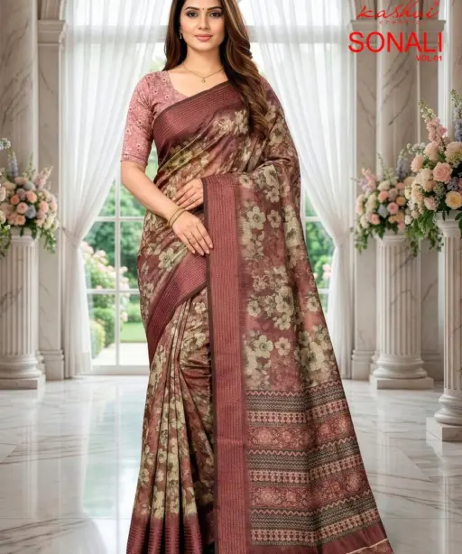 Kashvi Sonali Vol 1 Black Vichitra Casual Wear Saree Collection