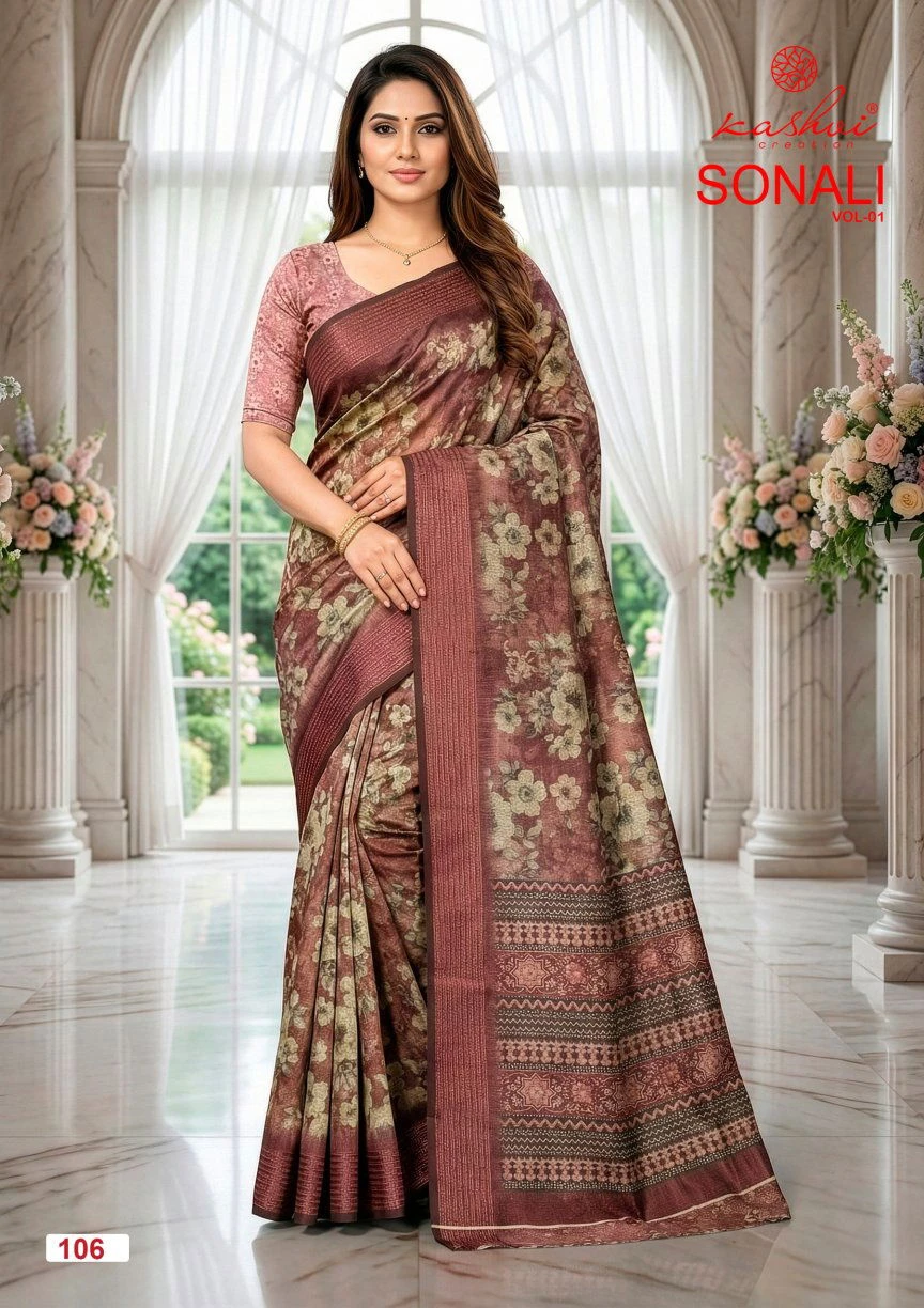 Kashvi Sonali Vol 1 Black Vichitra Casual Wear Saree Collection