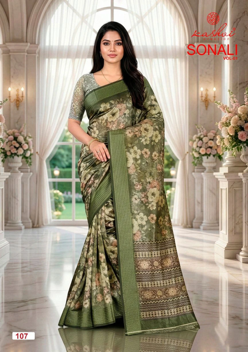 Kashvi Sonali Vol 1 Black Vichitra Casual Wear Saree Collection