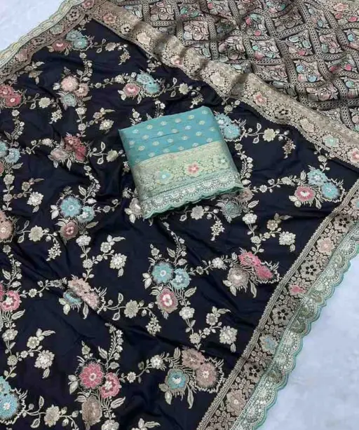 Kc 208 Soft Flowing Pure Dola Silk Wedding Wear Saree Collection