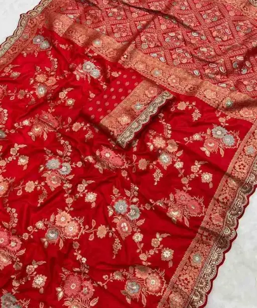 Kc 208 Soft Flowing Pure Dola Silk Wedding Wear Saree Collection