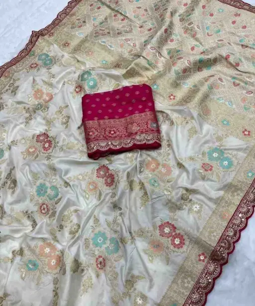 Kc 208 Soft Flowing Pure Dola Silk Wedding Wear Saree Collection