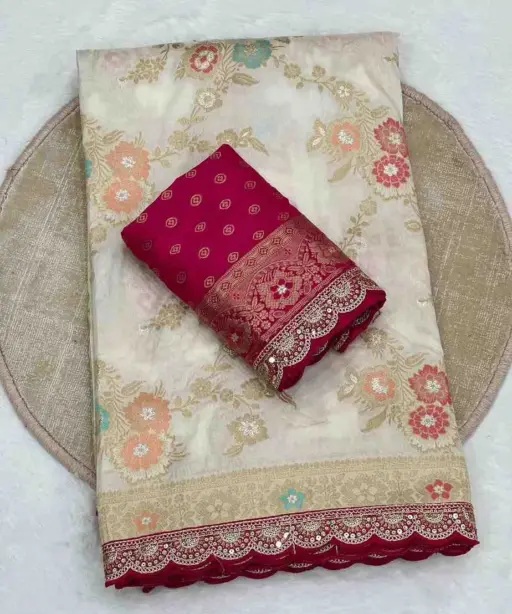 Kc 208 Soft Flowing Pure Dola Silk Wedding Wear Saree Collection