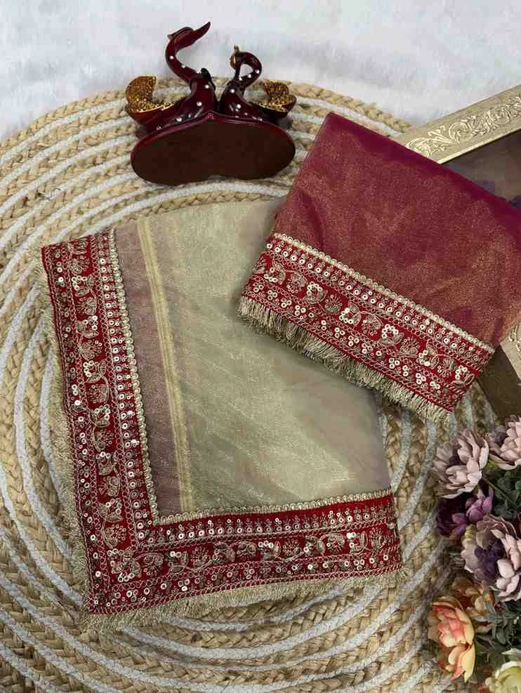 Kc 2083 Soft Twil Net Sequance Designer Saree