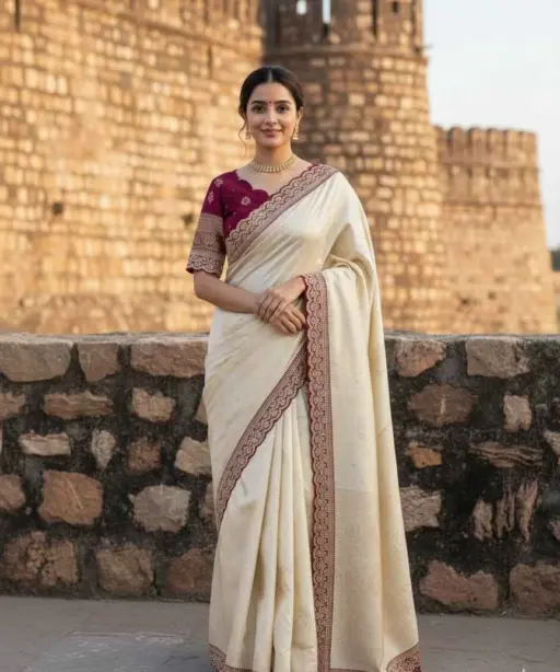 Kc 210 Soft Flowing Pure Dola Silk Saree Festival Collection