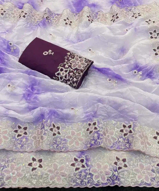 Kc 873 Premium Gold Crush Embroidery Saree Collection