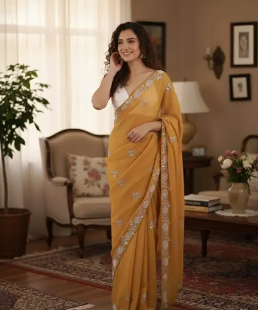 Kc 881 Pixel Crush with Cutdana Worked Party Wear Saree Collection