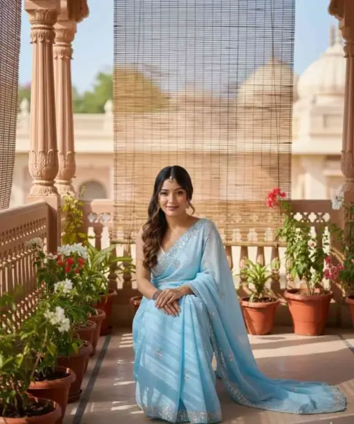 Kc 881 Pixel Crush with Cutdana Worked Party Wear Saree Collection