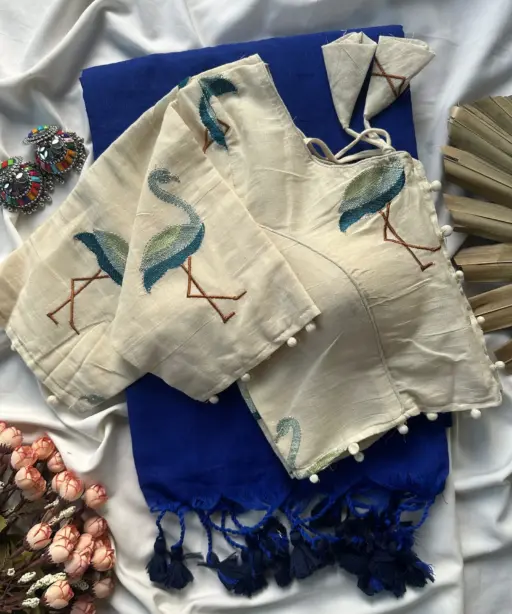 Khadi Vol 4 Khadi Cotton with Work Saree and Blouse with Work Collection