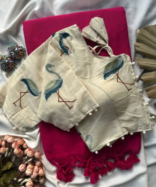 Khadi Vol 4 Khadi Cotton with Work Saree and Blouse with Work Collection