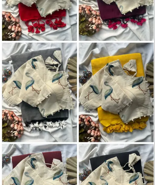 Khadi Vol 4 Khadi Cotton with Work Saree and Blouse with Work Collection