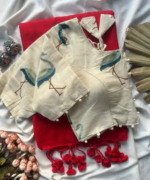 Khadi Vol 4 Khadi Cotton with Work Saree and Blouse with Work Collection