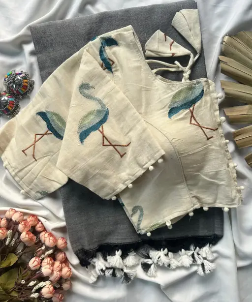 Khadi Vol 4 Khadi Cotton with Work Saree and Blouse with Work Collection