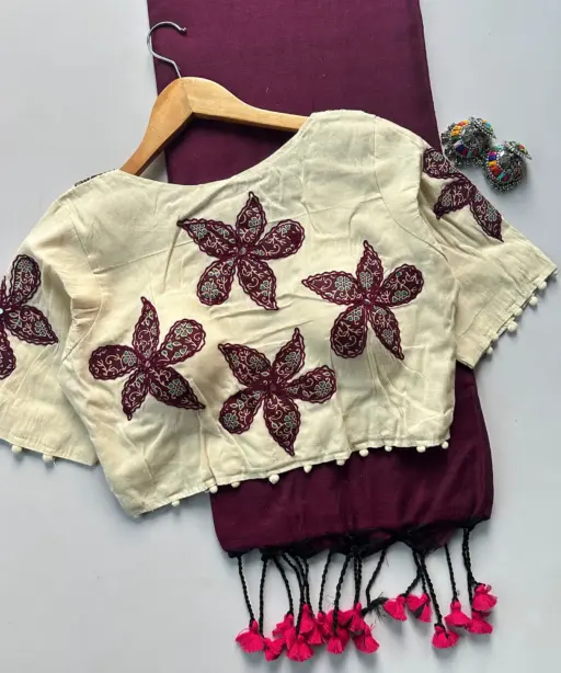 Khadi Vol 5 Cotton Saree with Apllic Blouse Design Collection