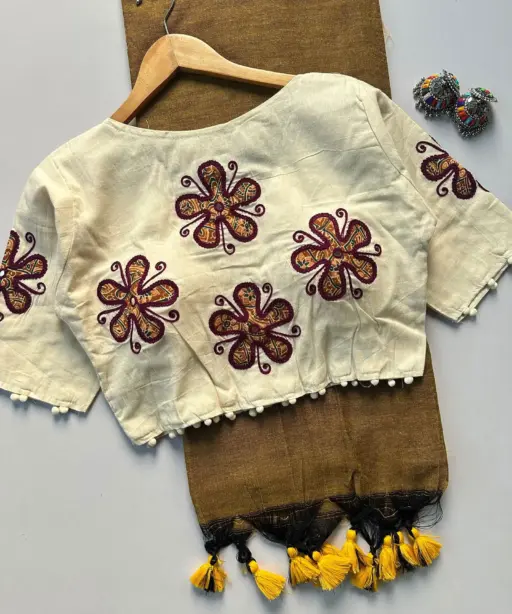 Khadi Vol 5 Cotton Saree with Apllic Blouse Design Collection