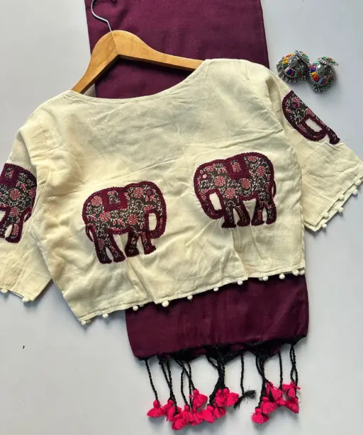 Khadi Vol 5 Cotton Saree with Apllic Blouse Design Collection