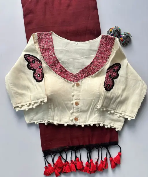 Khadi Vol 5 Cotton Saree with Apllic Blouse Design Collection