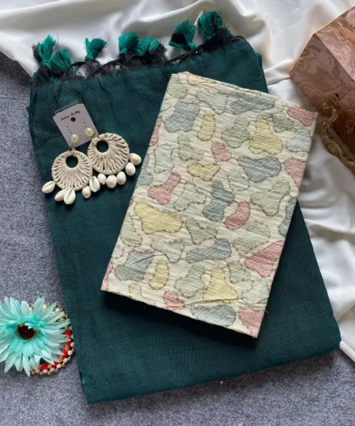 Khadi Vol 6 Cotton Saree with Blouse Embroidery Work Collection