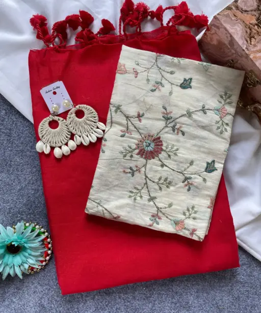 Khadi Vol 6 Cotton Saree with Blouse Embroidery Work Collection